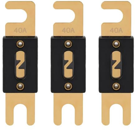 VEXUNGA ANL Sicherung 40A ANL-40 Flachsicherungen 40 Ampere 32VDC für Auto Audio Videosystem Schmelzsicherung Sicherungen (Packung mit 3 Stück)