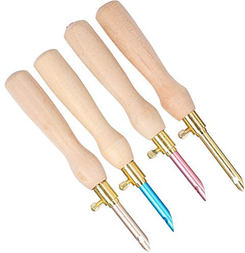 Stanznadel, Wollnadel, Sticknadel, Stoßnadel, Dicker Stiftgriff, Nadelteppich aus Holz, 4 Stück, Nähmaschinennadel, Holz, Russland, Holz, Edelstahl, Stanznadelzubehör