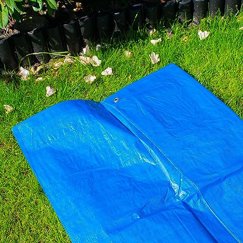 4M X8M tarpaulin,universal waterproof tarp,camping ground sheet garden cover up in sky blue
