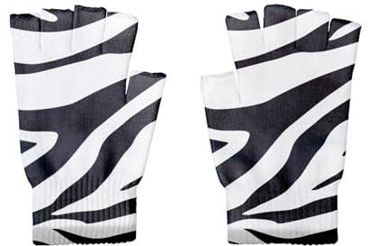 Fingerlose Winterhandschuhe Warm – 3D-Strickfinger-Fäustlinge Mit Niedlicher Zebra-Textur, Thermische Fingerlose Handschuhe Für Herren Und Damen, Halbe Finger Zum Laufen, Skifahren, Radfahren, Ang