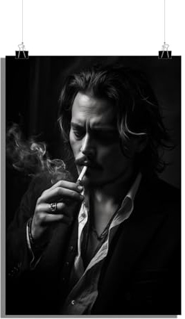 25 Artstreet Johnny Deppposter - Schwarz-Weiß Filmposter - Klassisches Porträtposter - Zeitlose Eleganz - Hochwertigesposter - Perfekt zum Einrahmen (50x70)