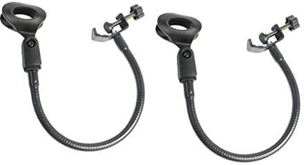 DRESSOOS 2stücke Mikrofonhalter C-typ Flexibler Schwarz Verstellbare Mikrofonklemme Passend Für Podcast Pc Studio Mit Stabilem Sockel Ersatz Für Defekte Halterungen