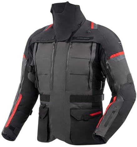 REBELHORN Cubby V Motorradjacke Herren | Textil | Ellbogen und Schulterprotektoren Stufe 2 | Herausnehmbares In & Out Membran und Isolierweste | Große Belüftungspaneele | Größen bis 10XL