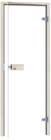 Saunainter Porta per sauna CLASSIC 70 x 190 cm con chiusura magnetica, vetro temperato ESG di alta qualità, telaio in legno massiccio, regolabile DIN a sinistra/destra (Espe trasparente)