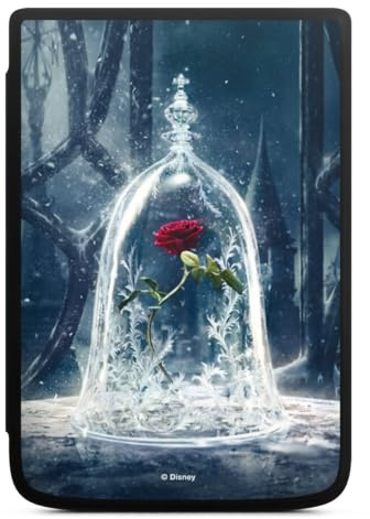 Coque pour liseuse Compatible avec Vivlio Touch HD Plus Etui pour liseuse Protection pour liseuse La Belle et la Bête Princesses Disney Roses