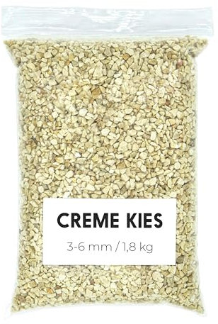 Landare Gravier Créme 1,8 kG - Gravier Aquarium - Gravier Decoratif - Cailloux Decoratif - Gravier Jardin Exterieur - Galet - Cailloux Aquarium Decoration (3-6 mm) (Crème)