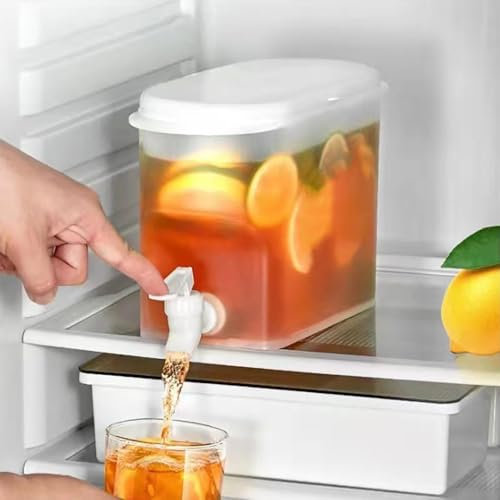 Dispensador De Bebidas Con Grifo, 3,5 L Dispensador De Agua Para Nevera, Recipiente De Agua Frigorífico, Hervidor De Agua Fría Con Grifo, Dispensador De Jugo Para Bebidas Frías, Té Helado