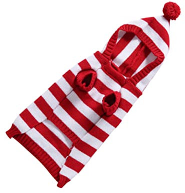 SEWOART Weihnachtlicher Hundestrickpullover XXL Polyester Mit Kapuze Warm Halten Haustierkleidung Für Hunde 7-13,5 Kg Partyoutfit