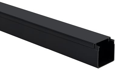 KOMIB Hochwertige KK3030SCH Kabelkanal 30 x 30 x 2000mm Schwarz 10 Meter - 5 x 2m (5 Stück) Elektroinstallation Kabelkanal Kabelabdeckung Kabelmanagement Diverse Größen/VDE (30 x 30mm)