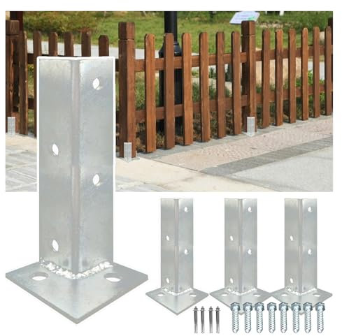Base d'ancrage de poteau, base de poteau de terrasse, base de poteau en bois, supports de base de poteau de clôture en acier inoxydable, avec kit de vis, 2 3 4 5 6 7 8 9 10, kit de base en bois, for b