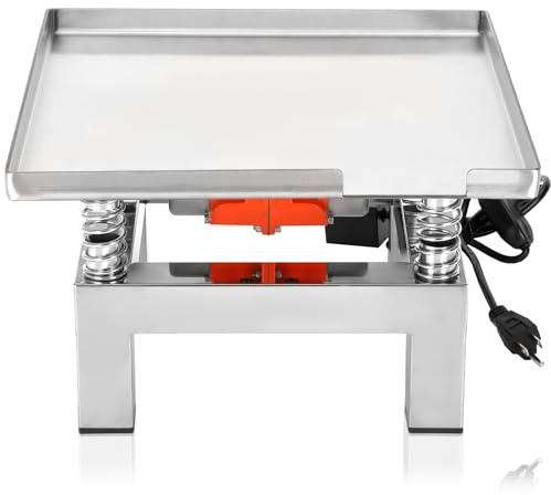 Mesa de vibración de hormigón de 35 x 35 cm, banco de prueba vibratorio pequeño de 110 V, acero inoxidable, 44 libras para reducir los huecos de material y aumentar la compacidad del hormigón