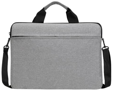 Bärbar 14 tum laptopväska axelväska bärärm crossbody handväska notebook fodral för kontor affärer och resor, Grått, 14 inches
