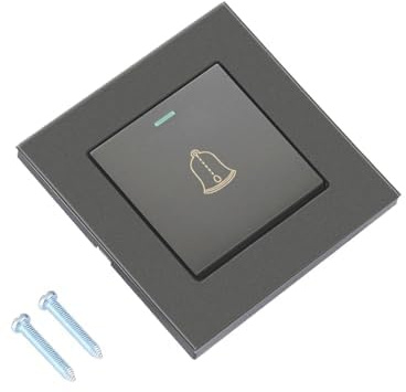 BigKing Campanello per Porte in Vetro Temperato e Plastica Premium - Design Minimalista, Pulsante Esterno Campanello Casa, Facile da Installare 86mm per Casa, Albergo (Grigio)
