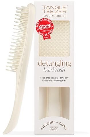 Tangle Teezer Ultimate Detangler hårborste – För vått och torrt hår – Detangling Brush för alla typer av hår – Borsttänder i två nivåer reducerar hårbrott och eliminerar knutar – Matt porslinvit