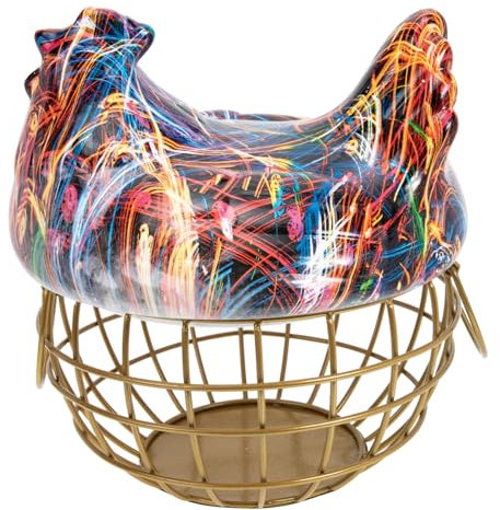 Soporte para Guardar Huevos de Hierro Forma de Gallina