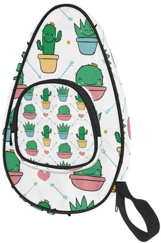 VAPOKF Housse pour raquette de tennis de table, cactus souriant, flèche, rose, motif cœur, sac de raquette de ping-pong, sac de raquette de tennis de table avec pochette pour 4 à 5 balles