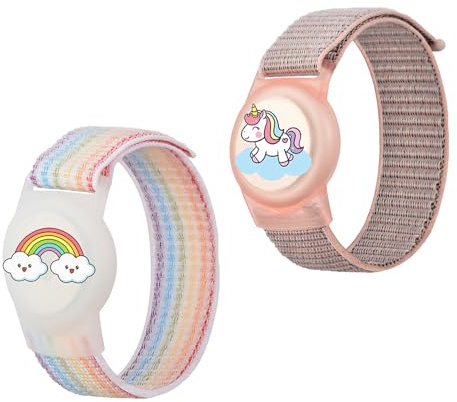 Diyxisk armband för barn, 2 stycken GPS fodral, justerbar GPS-spårare barnarmband, heltäckande skydd Air Tag barn, kompatibel, lämplig för äldre och barn