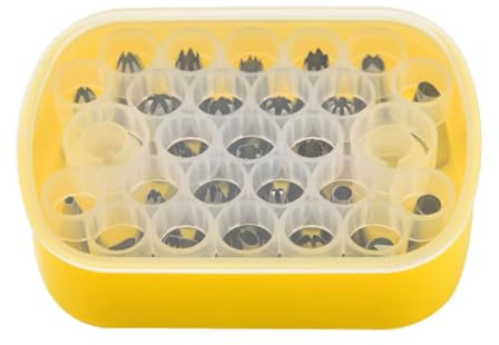 esmen 25-Piece Stainless Steel Cake Decorating Set Complete Piping Nozzles with Storage Box Baking Tools for Buttercream, Cookies
