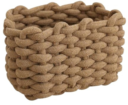 Opdestn Cesta De Almacenamiento De Cuerda De Algodón - Cesta De Cuerda Enrollada - Caja de Almacenamiento para Hogar Organizador de Ropa, Artículos Diarios, Frutas, Llaves para Baño, Lavandería,