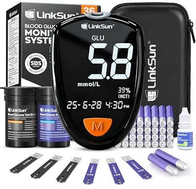 Blutzuckermessgerät & ketone Messgerät Set 2-in-1, M26-K | Blutzuckermessgeräte Set mit 25 Blutzuckerteststreifen, 10 Keton-Teststreifen, 35 Sicherheitslanzetten, Kontrolllösung