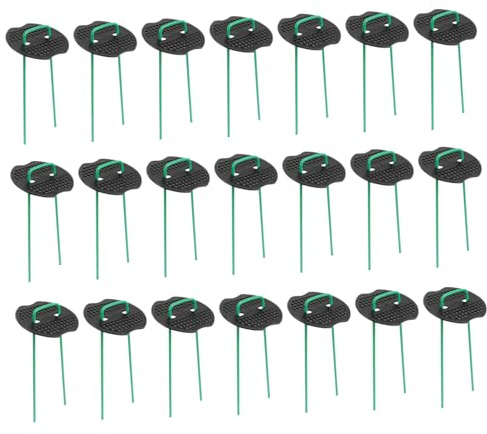 Hemobllo Kit Piquets de Jardin Galvanisés U avec Agrafes Noires Fixation Toile Paillage Gazon Synthétique et Aménagement Paysager Extérieur
