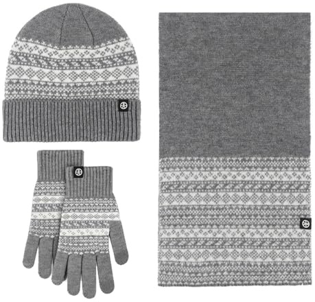 Mütze Schal Handschuhe Set Herren Damen Touchscreen Thermo Wintermütze Bommel Warme Winterschal Strickmütze Unisex Kuschelig Thermomütze Elegant Flauschige Und Strickschal Männergeschenke
