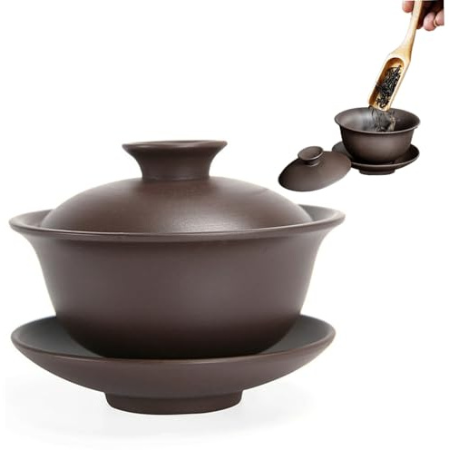Taza de té Gaiwan de 5oz Zisha, taza de té chino de arcilla púrpura, 3, 9x3, 2, tazón de Kungfu con tapa y platillo, tradicional Gaiwan, decoración