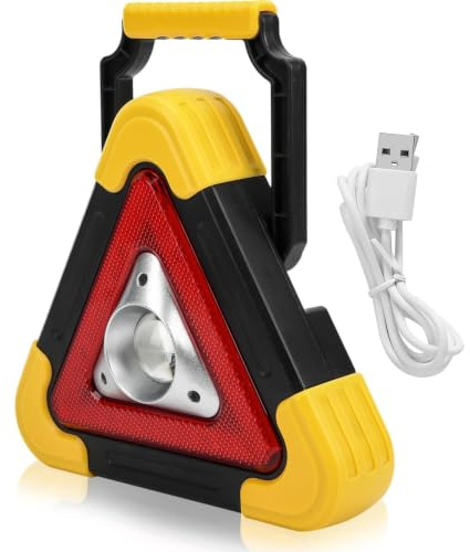 HERCHR Auto-Warndreieck-Lampe, Notfall-Multifunktions-Arbeitslicht, Sicherheits-Blinkschild, stoßfestes blinkendes LED-Warndreieck-Licht für Auto-Notfälle