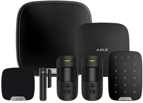 Ajax Wireless Home Security System Smart Burglar Alarm Kit with MotionCam | for Homes Offices Garages Holiday Properties Boats Yachts (black)