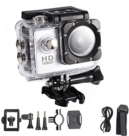WIHFHGZ Cámara Mini DV Deportiva, Resistente Agua 30m, Pantalla 2.0 Azul - Vídeos HD 1080P, Soporte Bicicleta, Ideal para Actividades Al Aire Libre (Pago)
