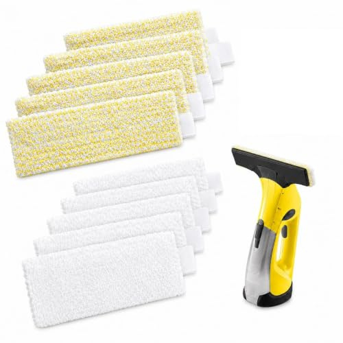 BADCRIS 10 Pièces Chiffons en Microfibre Compatibles avec Kärcher Set Buse à Main Flexible, Chiffons de Rechange du Nettoyeur Vapeur Bonnette de Rechange en Microfibres pour Baignoires, Lavabos