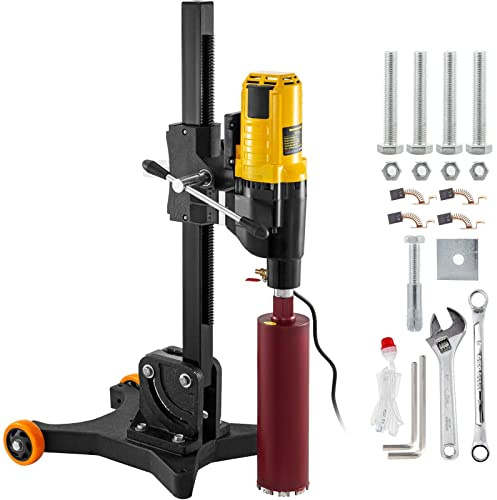 Diamond Core Drill Rig 305mm 355mm Stand Heavy Duty Concrete Drilling Machine Kit 4800W 4980W Installing Pipes Railings(4800W with Wheels)