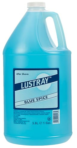 Clubman Lustray Blue Spice After Shave Lotion – Refreshing & Cooling Aftershave for Men, Soothing Barber Formula, 1 Gallon, 3.8L