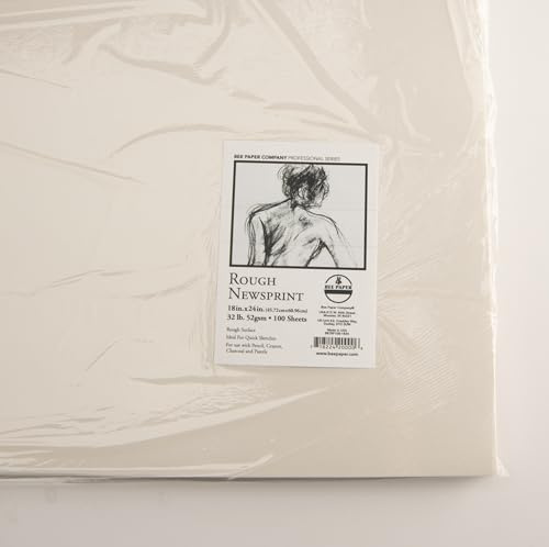 Bee Paper -18x 24 Rough Surface Newsprint Paper Pack, 100 Sheets | BEE-887RP100-1824