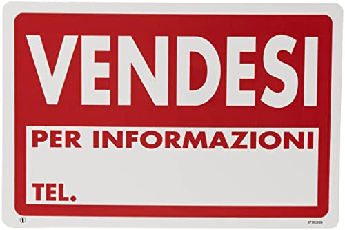 PUBBLICENTRO Cartelli Pubblicentro In Plastica,‎ Bianco Rosso, 30x20 cm