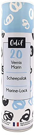 Odif - Vernis Marin 20 - Vernis Transparent pour Loisirs Créatifs, Finition Brillante - Résistant aux UV et Intempéries - Protection Intérieur et Extérieur - Tous Supports - Spray de 400 ml