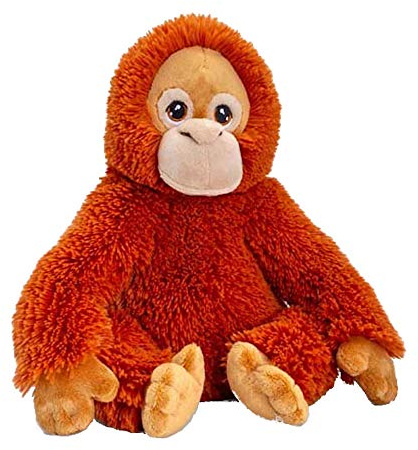 Keeleco SE6116 Plüschtier Orang-Utan, ca. 25 cm, aus recycelten Materialien, Augen aufgestickt aus Baumwolle