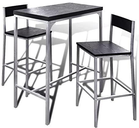 vidaXL Set de Mesa Alta y Taburetes Desayuno Muebles Bar Comedor Cocina Silla