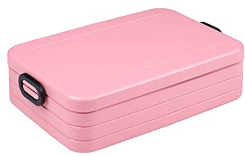 Mepal - Lunchbox Take a Break Large - Brotdose To Go - Für 4 Sandwiches oder 8 Brotscheiben - Meal Prep Box - Essensbox mit Unterteilung - Spülmaschinenfest - 1500 ml - Nordic Pink