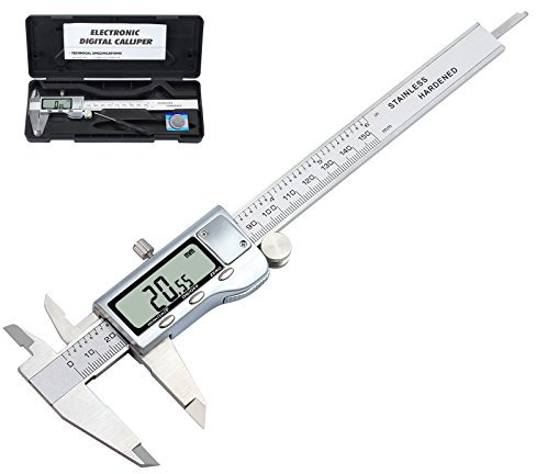Neoteck Digital Vernier Caliper 150mm/6Inch Stainless Steel Electronic Caliper Fractions/Inch/Metric Conversion Measuring Tool for Length Width Depth Inner Diameter Outer Diameter