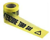 NASTRO SEGNALETICO PER LAVORI STRADALI IN PVC rt. 200 mt. (Giallo - Gas)