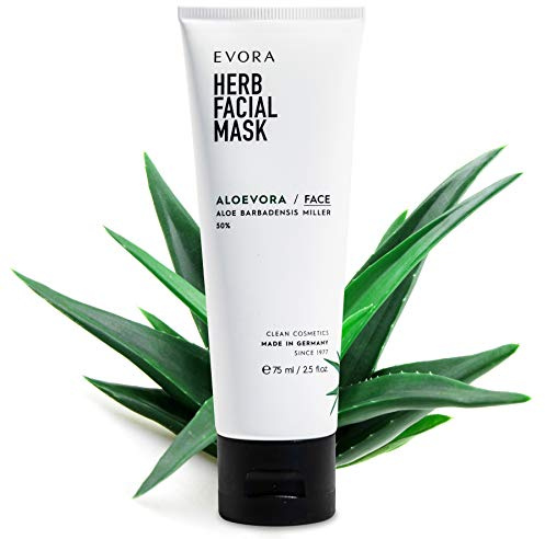 EVORA© Aloevora Herb Facial Mask - Aloe Vera Gesichtsmaske - Anti Aging Maske gegen Mitesser und Pickel - Peeling für das Gesicht - Gesichtspflege für die Haut