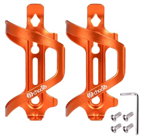Chooee Bicicletta Portaborraccia，2Pcs Alluminio Portaborraccia per Bici/MTB，arancio
