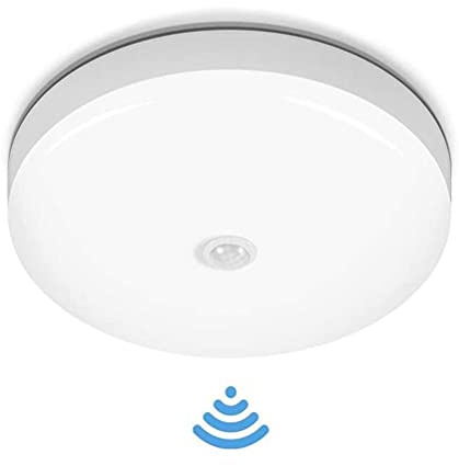 WINBST Plafonnier LED 12 W avec détecteur de mouvement, contrôle du son et de la lumière à induction infrarouge