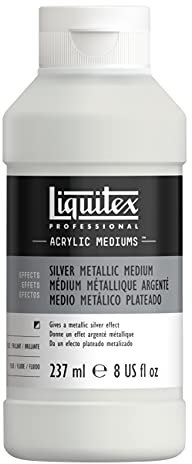 Liquitex 8508 Metallic Silber Medium für Acrylfarben, verleiht Acrylfarben metallische hochreflektierende Silbereffekte mit Brillanz, alterungsbeständig in Künstlerqualität - 237ml Flasche