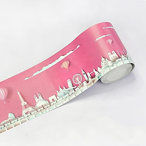 Frise de papier peint autocollant pour décoration murale, bordure de papier peint autocollante, bordure de sol en PVC, décoration d'intérieur pour chambre d'enfant, salle de classe ou salle de jeux -