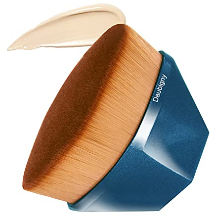 Foundation Brush, Daubigny Perfect Makeup Brush for Face Blush Liquid Powder Foundation Brush for Blending Liquid, Cream or Flawless Powder Cosmetics with Protective Case (Blue)
