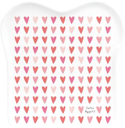 Grafik-Werkstatt Assiette à toast, avec inscription, porcelaine, cœurs, blanc