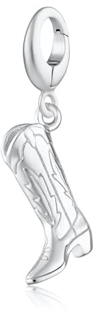 Lily Charmed Sterling Silver Cowboy Boot Charm for necklaces and bracelets. Compatible with all leading jewellery brands. Designed in the UK