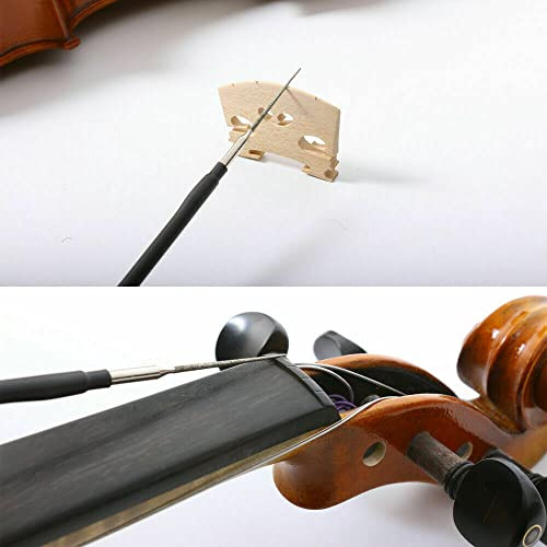 1 lima de tuercas de violín y limas de puente, herramientas de corte de cuerdas para violonchelo y violín